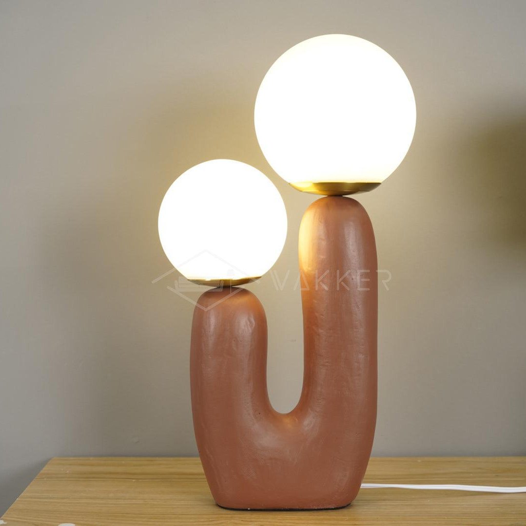 Modern Table Lamp | Bedside Desk Lamp with Glass Shade