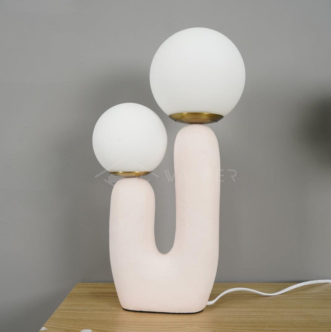 Modern Table Lamp | Bedside Desk Lamp with Glass Shade