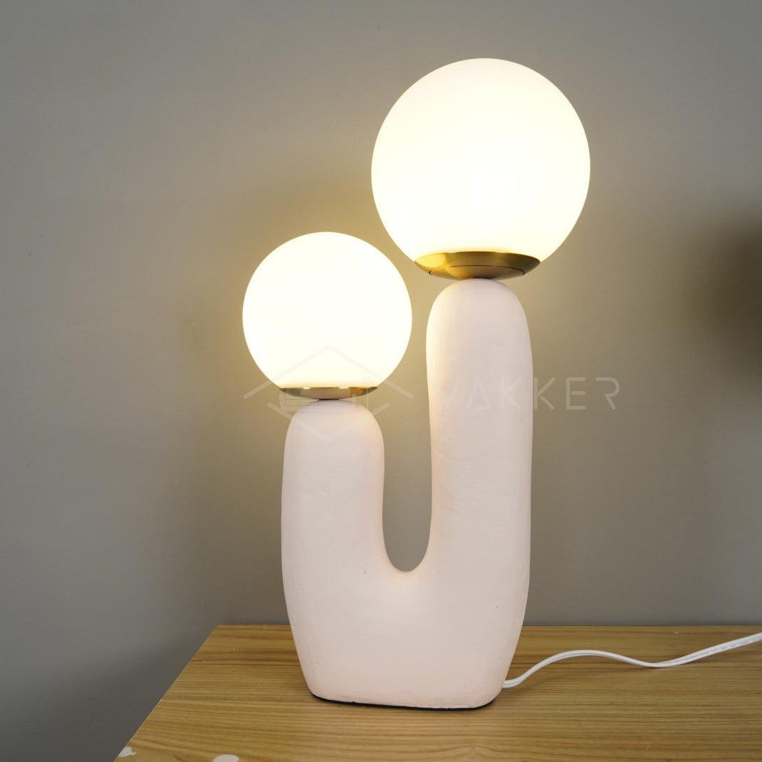 Modern Table Lamp | Bedside Desk Lamp with Glass Shade