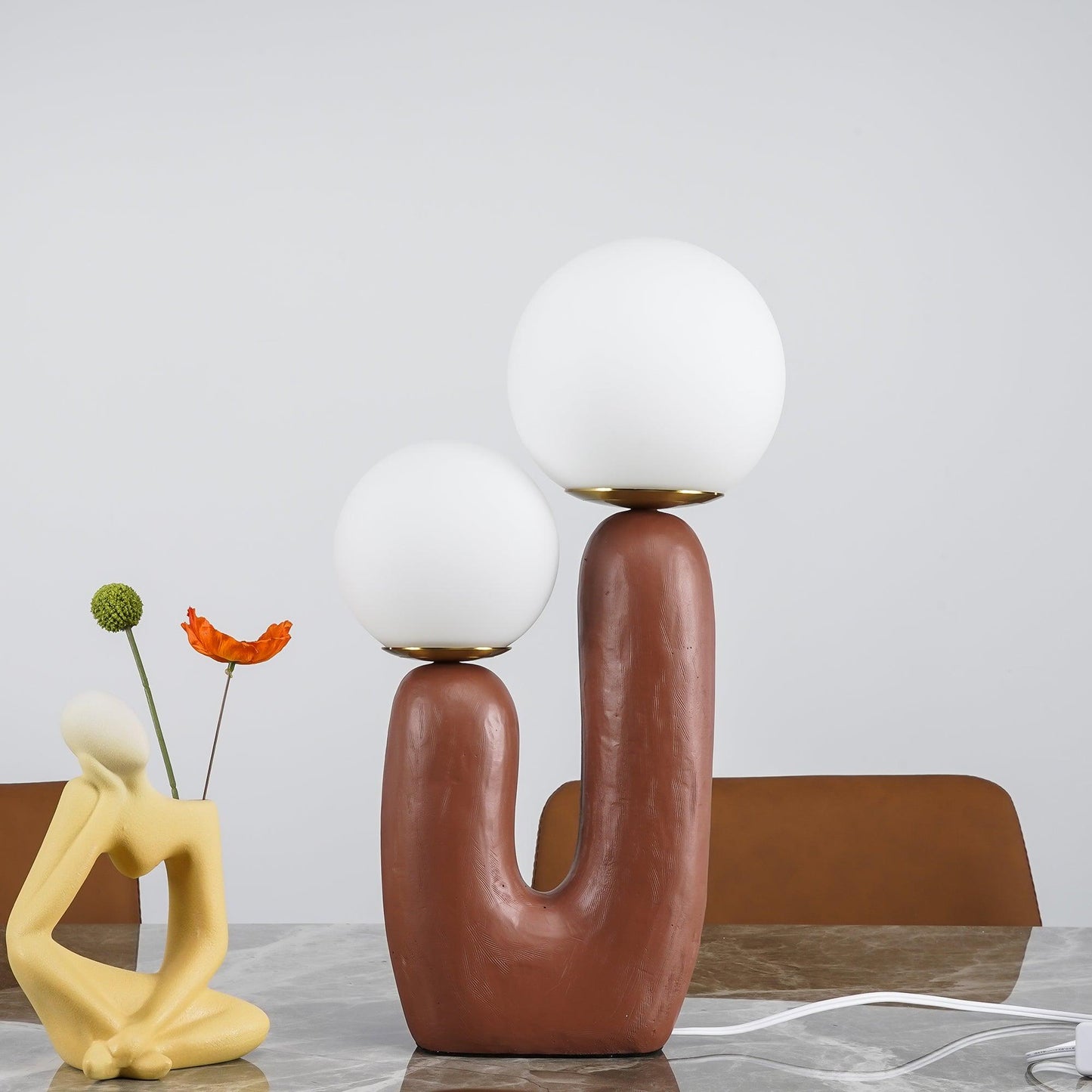 Modern Table Lamp | Bedside Desk Lamp with Glass Shade