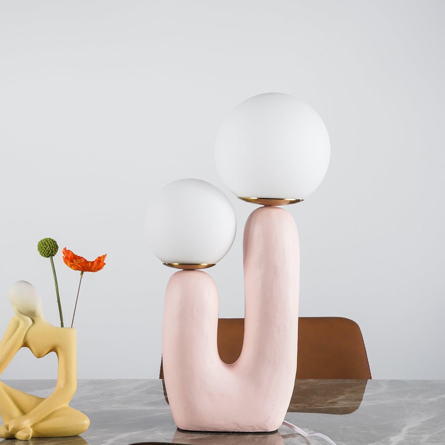 Modern Table Lamp | Bedside Desk Lamp with Glass Shade