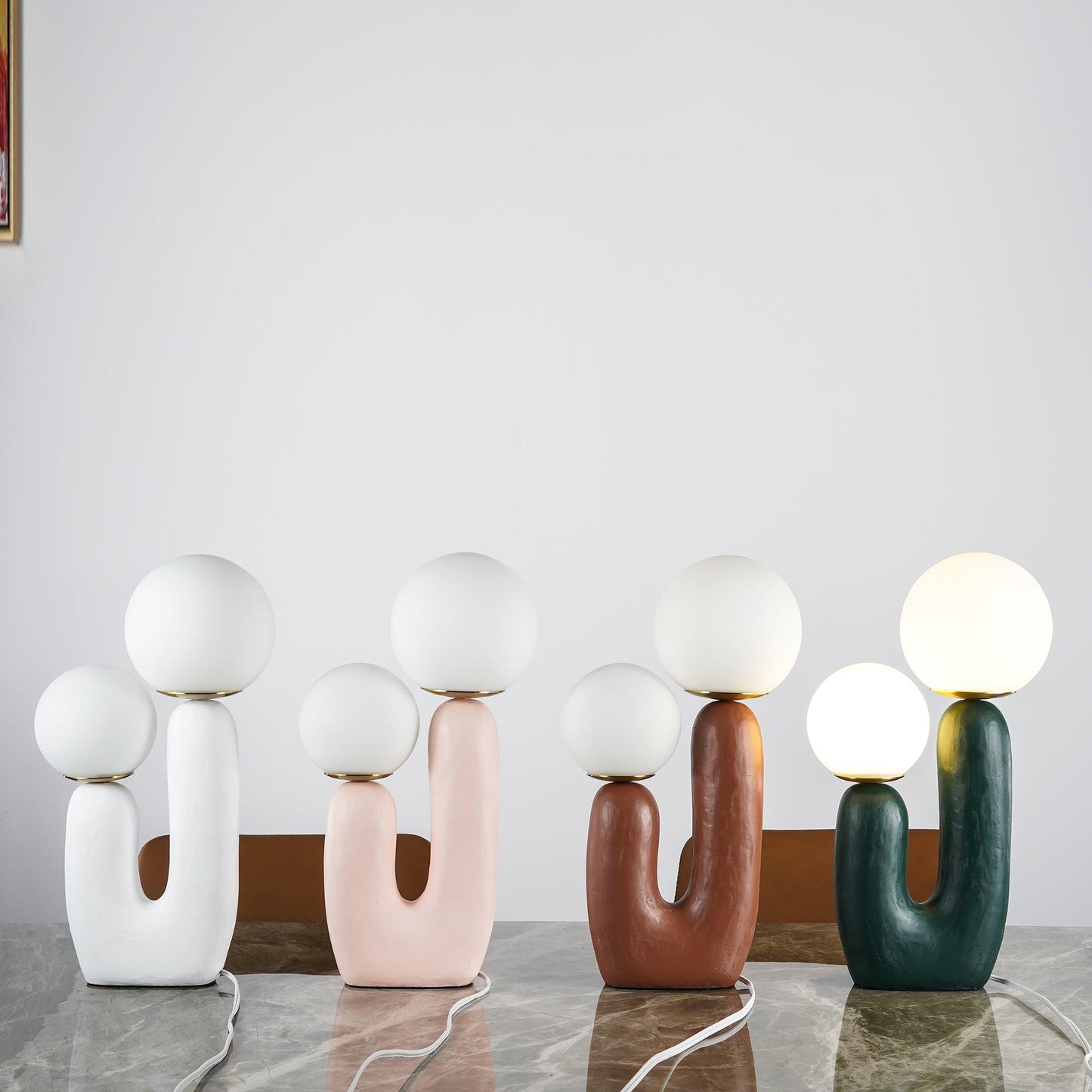 Modern Table Lamp | Bedside Desk Lamp with Glass Shade