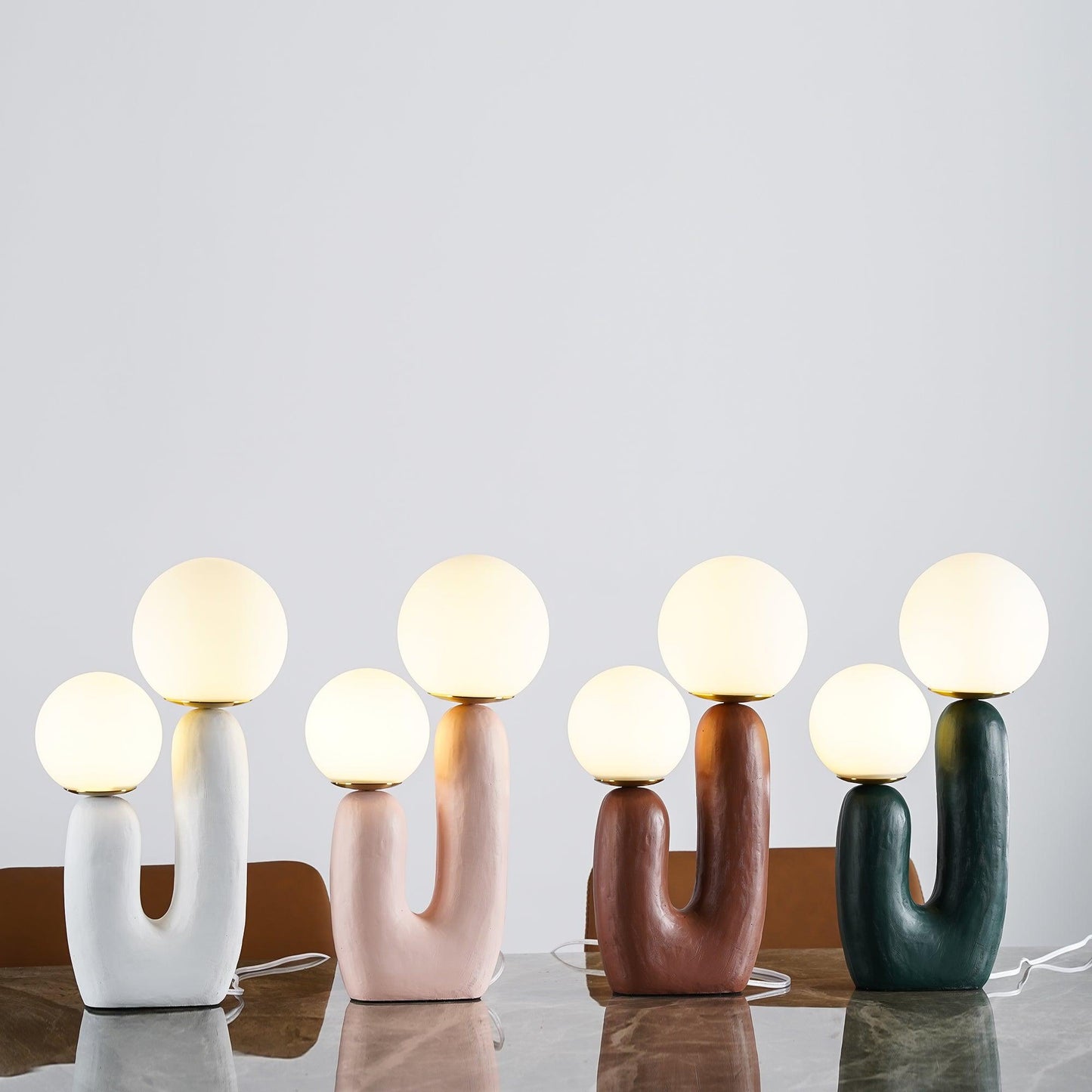 Modern Table Lamp | Bedside Desk Lamp with Glass Shade