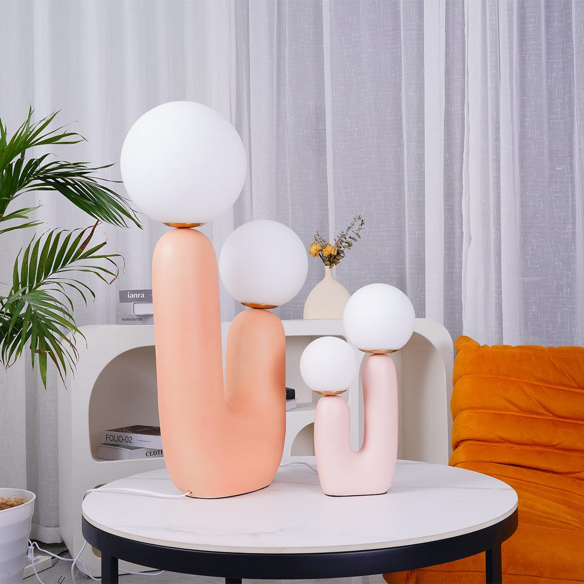 Modern Table Lamp | Bedside Desk Lamp with Glass Shade