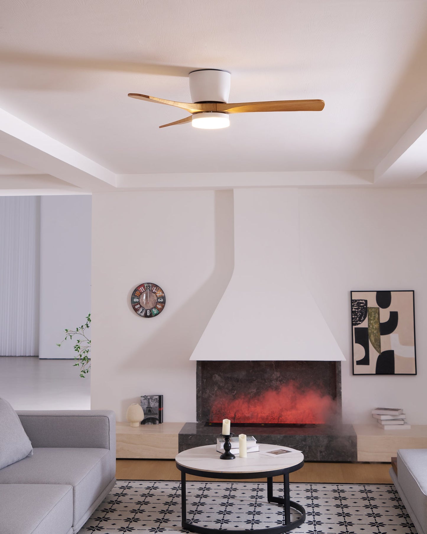 Modern Nordic Wooden Ceiling Fan with LED Light | Quiet Bedroom Ceiling Lamp