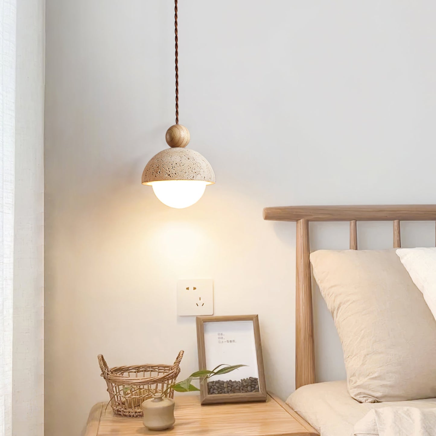 Modern Pendant Ceiling Light with Globe Shade | Stylish Bedroom Hanging Lamp