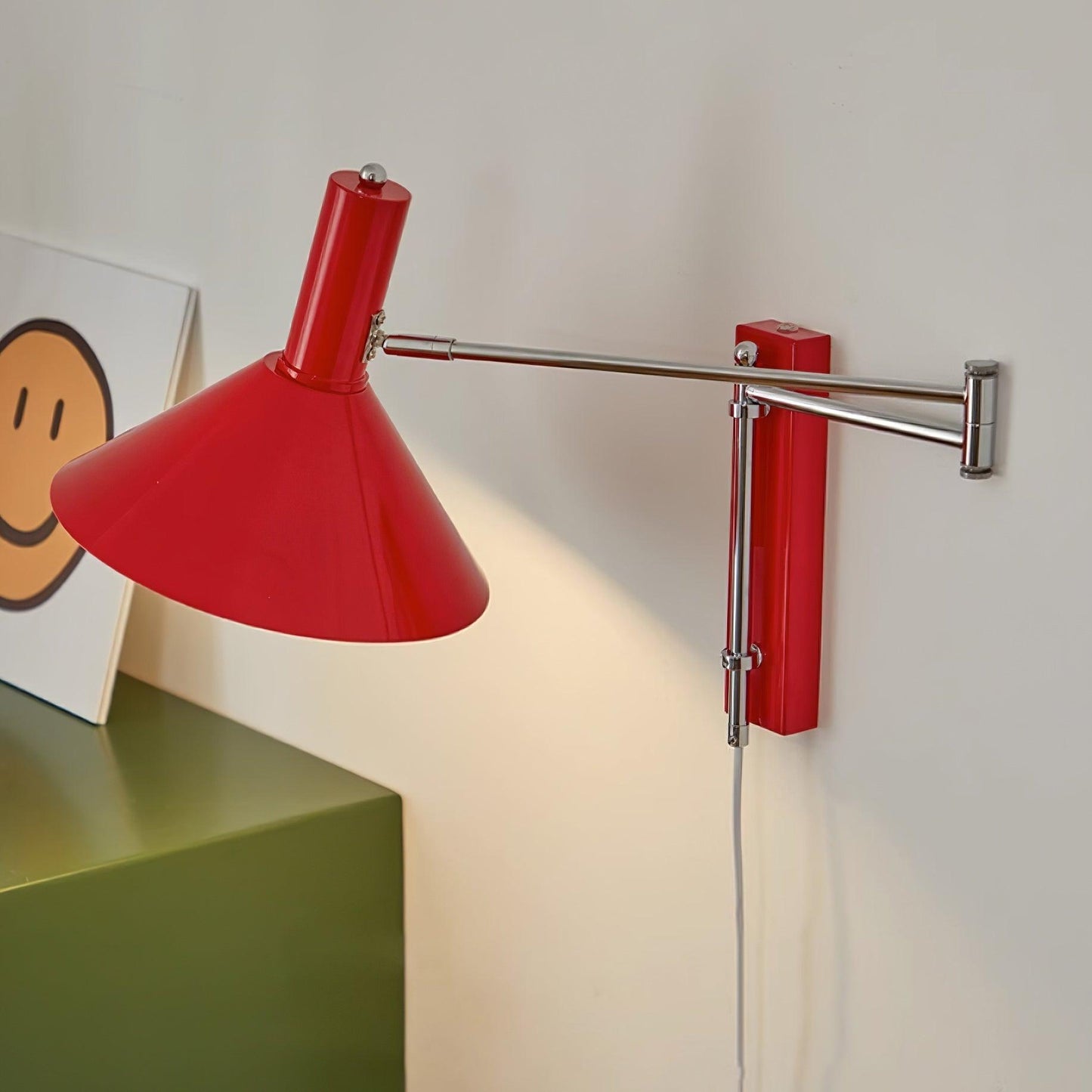 Adjustable Metal Wall Lamp | Modern Swing Arm Sconce for Bedroom or Living Room