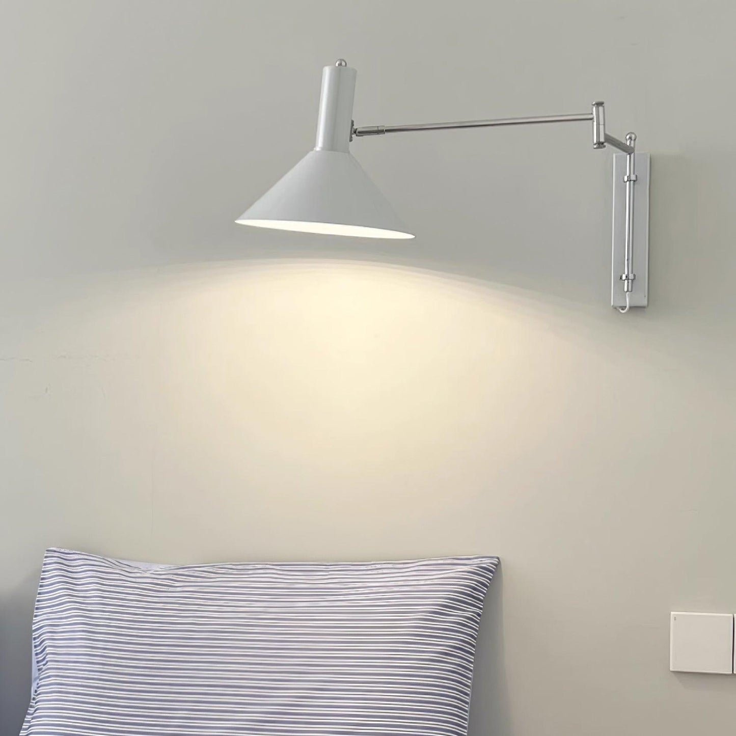 Adjustable Metal Wall Lamp | Modern Swing Arm Sconce for Bedroom or Living Room