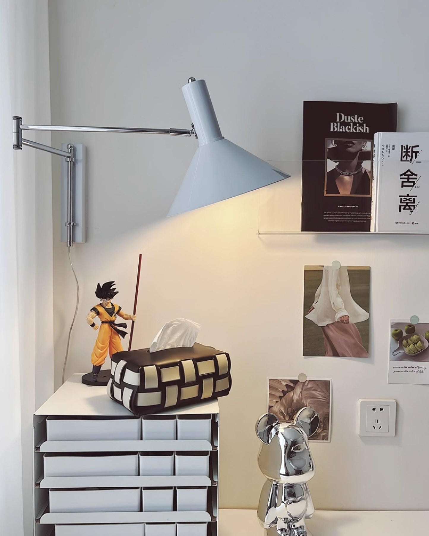 Adjustable Metal Wall Lamp | Modern Swing Arm Sconce for Bedroom or Living Room