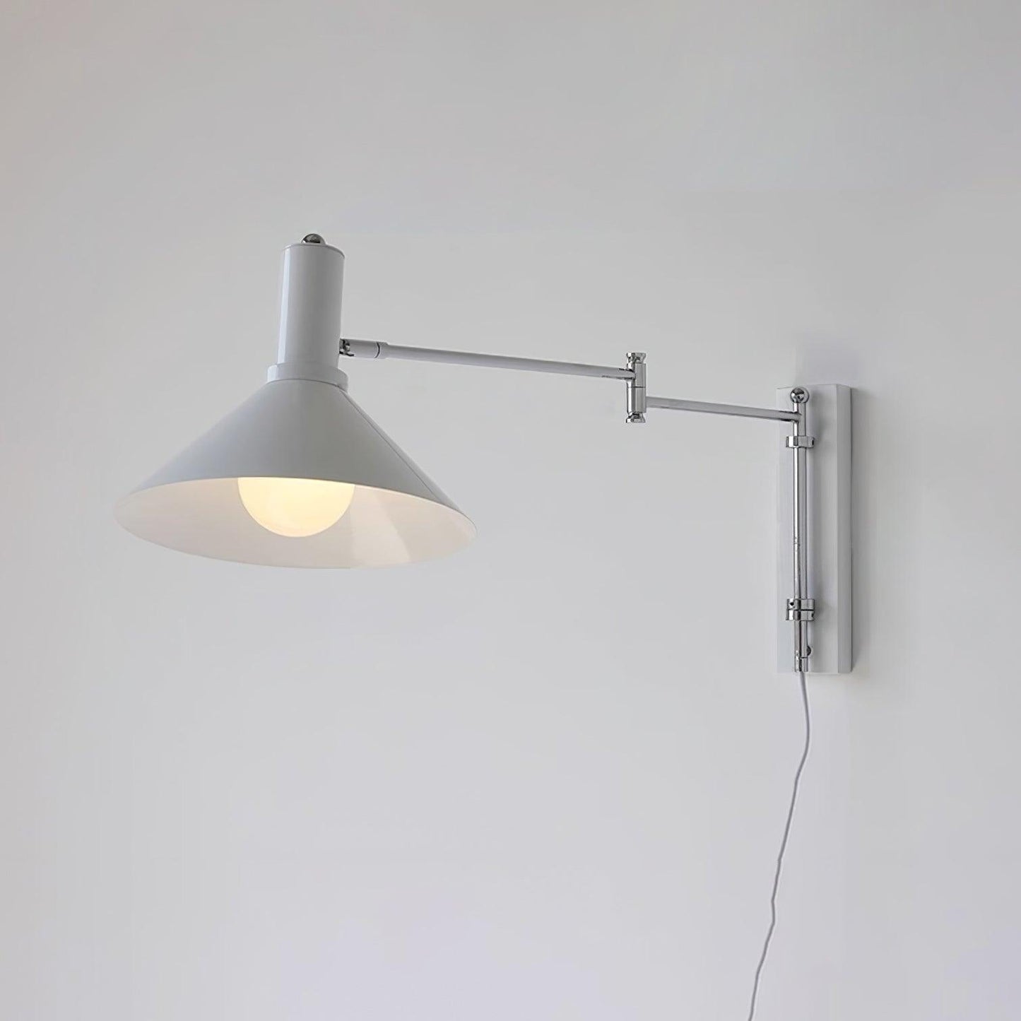 Adjustable Metal Wall Lamp | Modern Swing Arm Sconce for Bedroom or Living Room