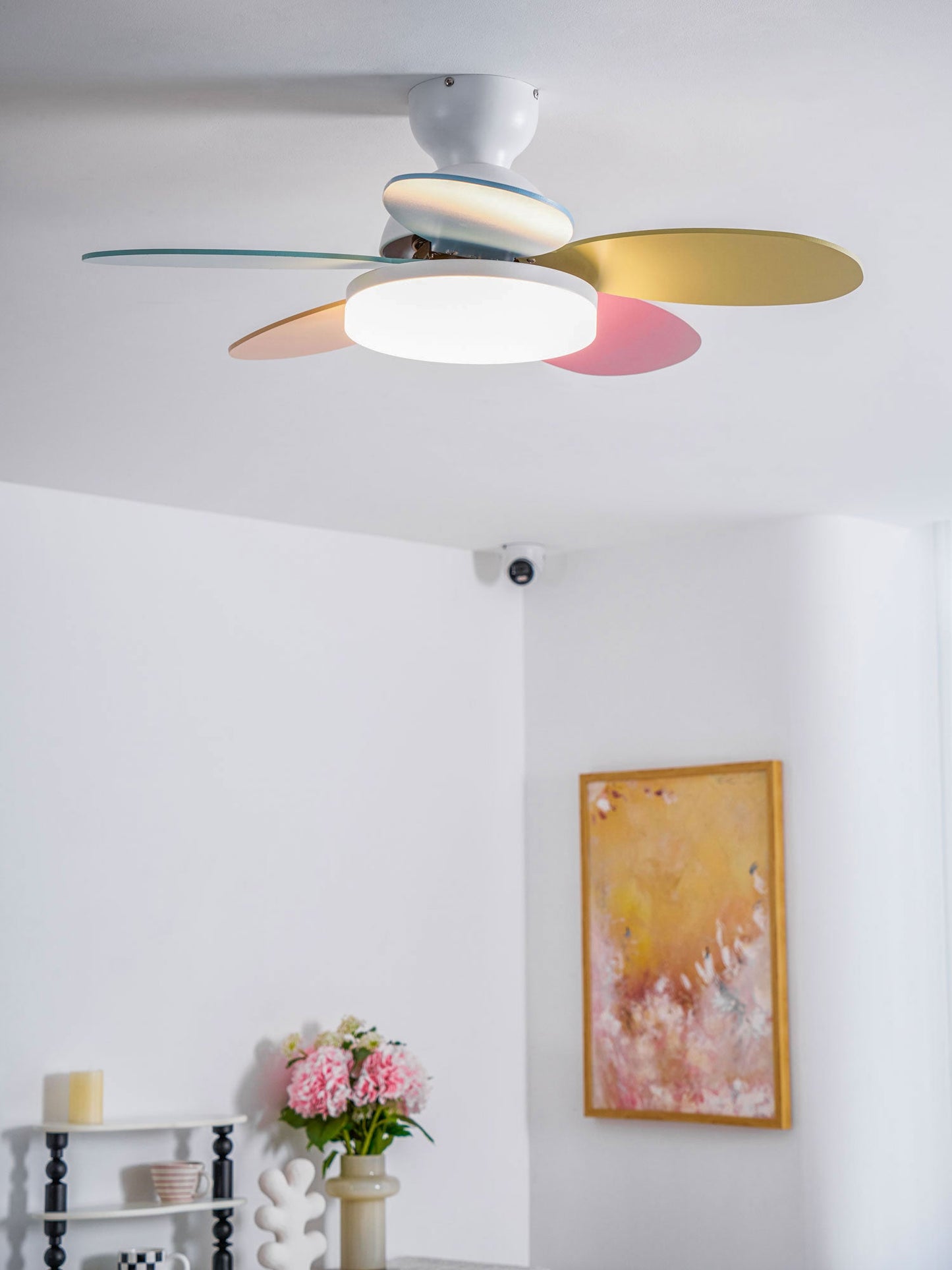 Modern Ceiling Fan Lamp with LED Light | Quiet Bedroom Ceiling Fan with Remote