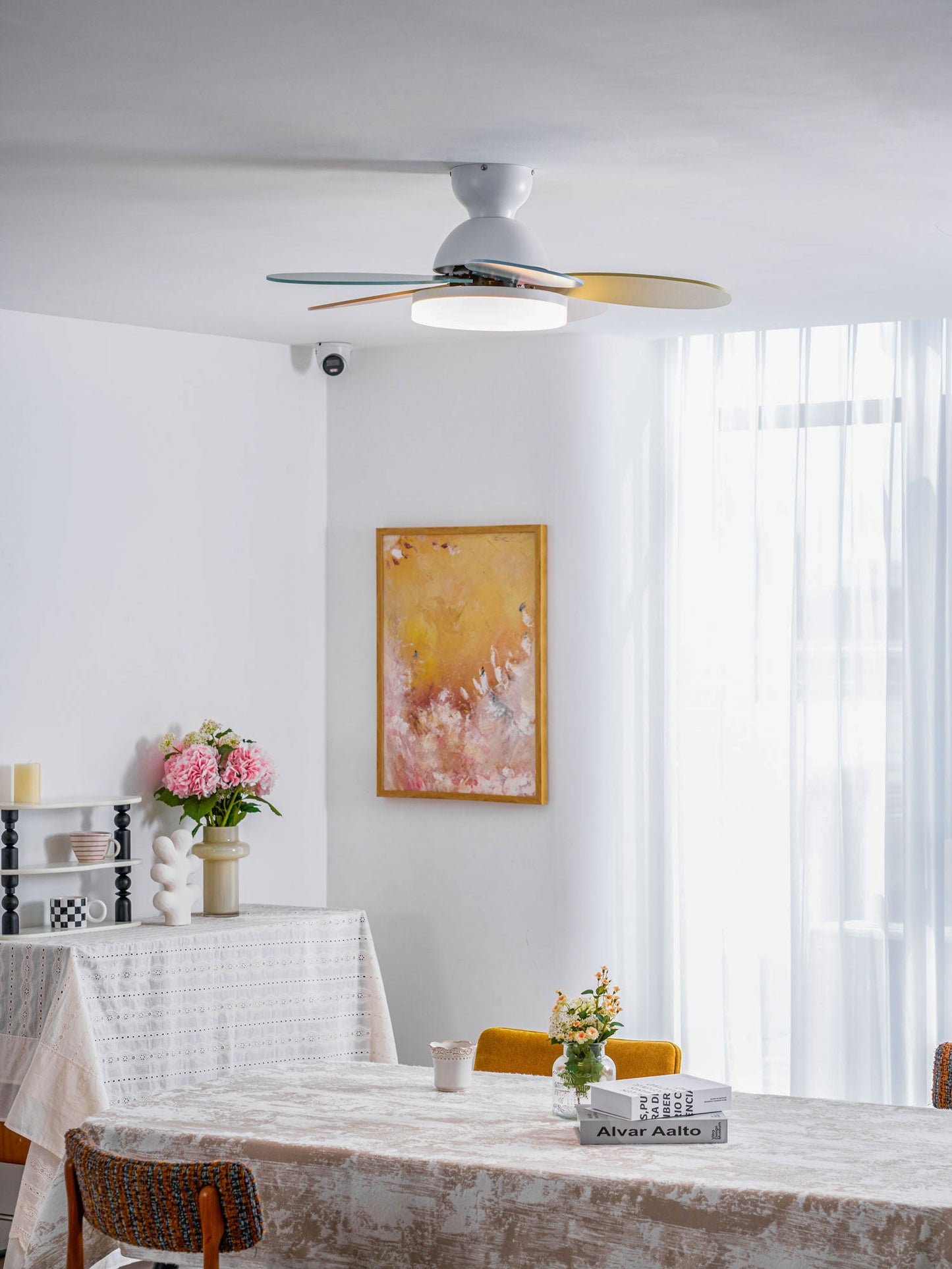 Modern Ceiling Fan Lamp with LED Light | Quiet Bedroom Ceiling Fan with Remote
