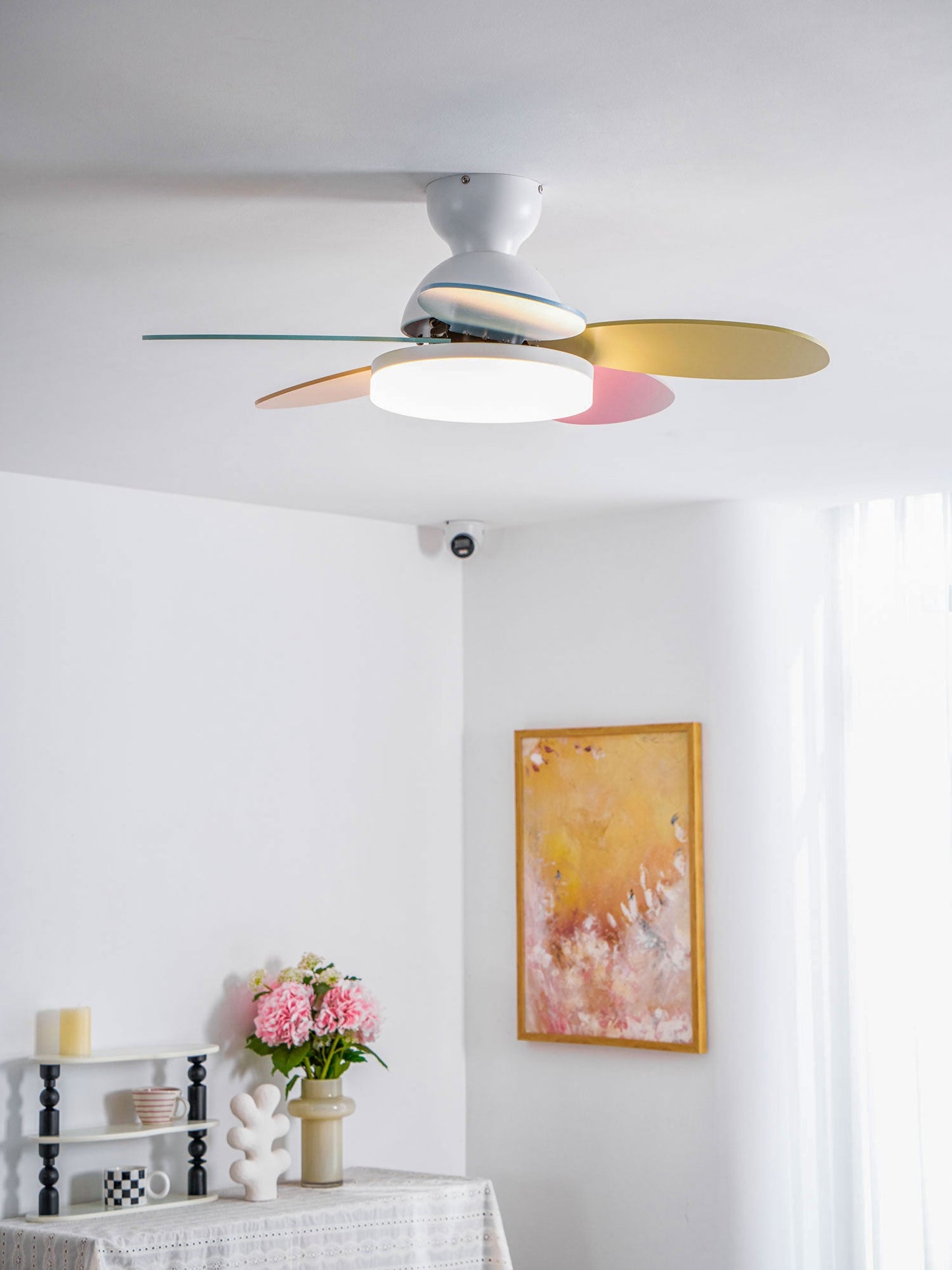 Modern Ceiling Fan Lamp with LED Light | Quiet Bedroom Ceiling Fan with Remote