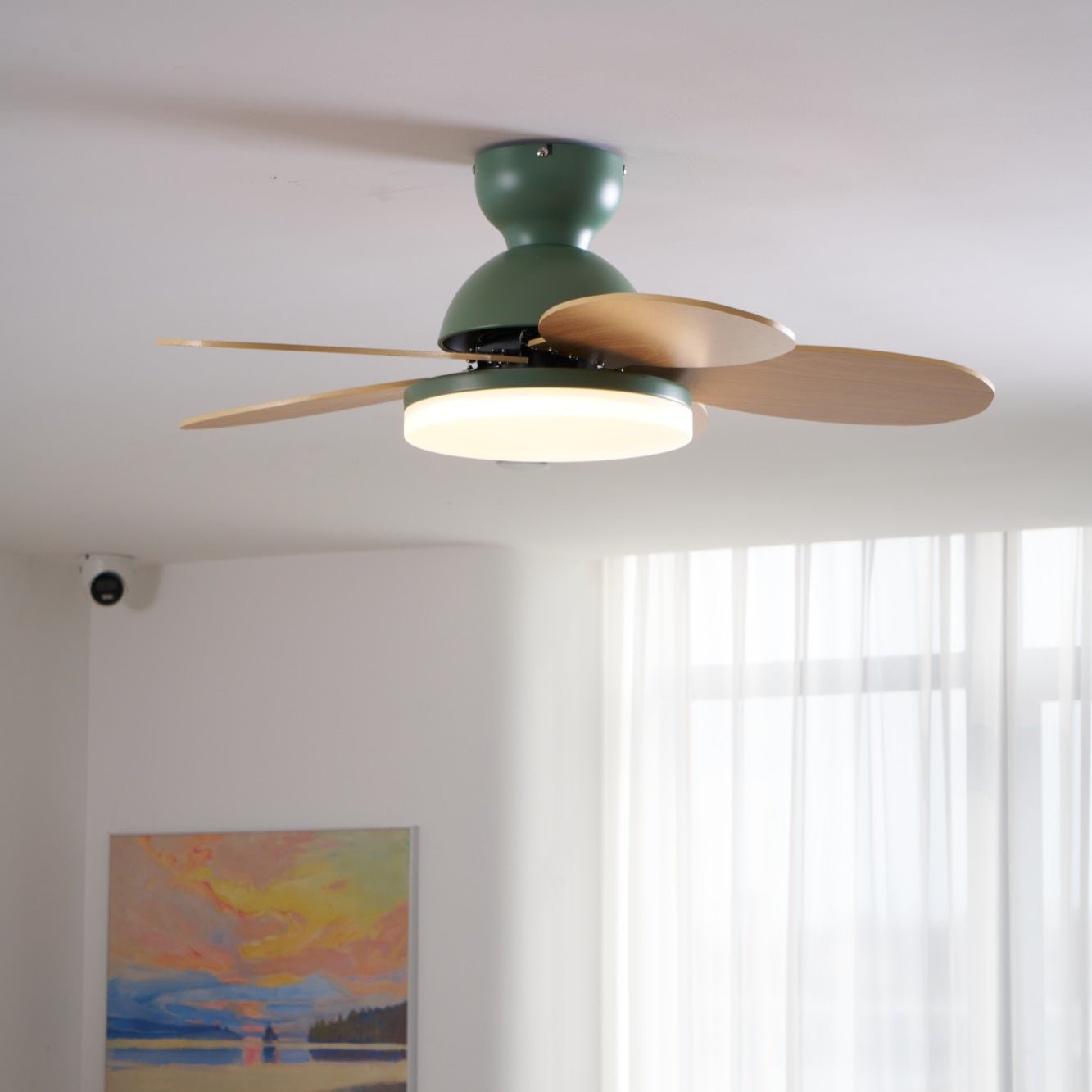Modern Ceiling Fan Lamp with LED Light | Quiet Bedroom Ceiling Fan with Remote