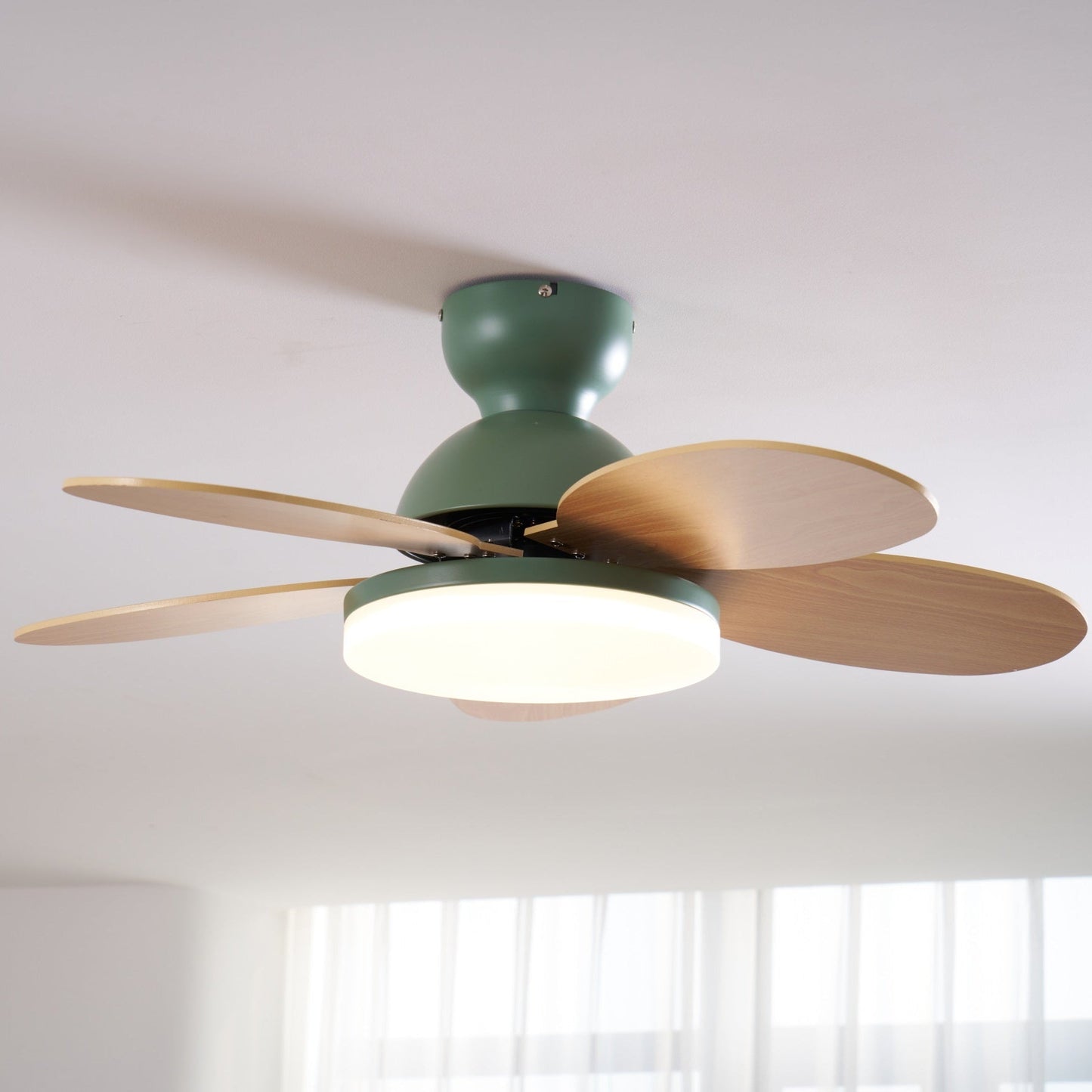 Modern Ceiling Fan Lamp with LED Light | Quiet Bedroom Ceiling Fan with Remote