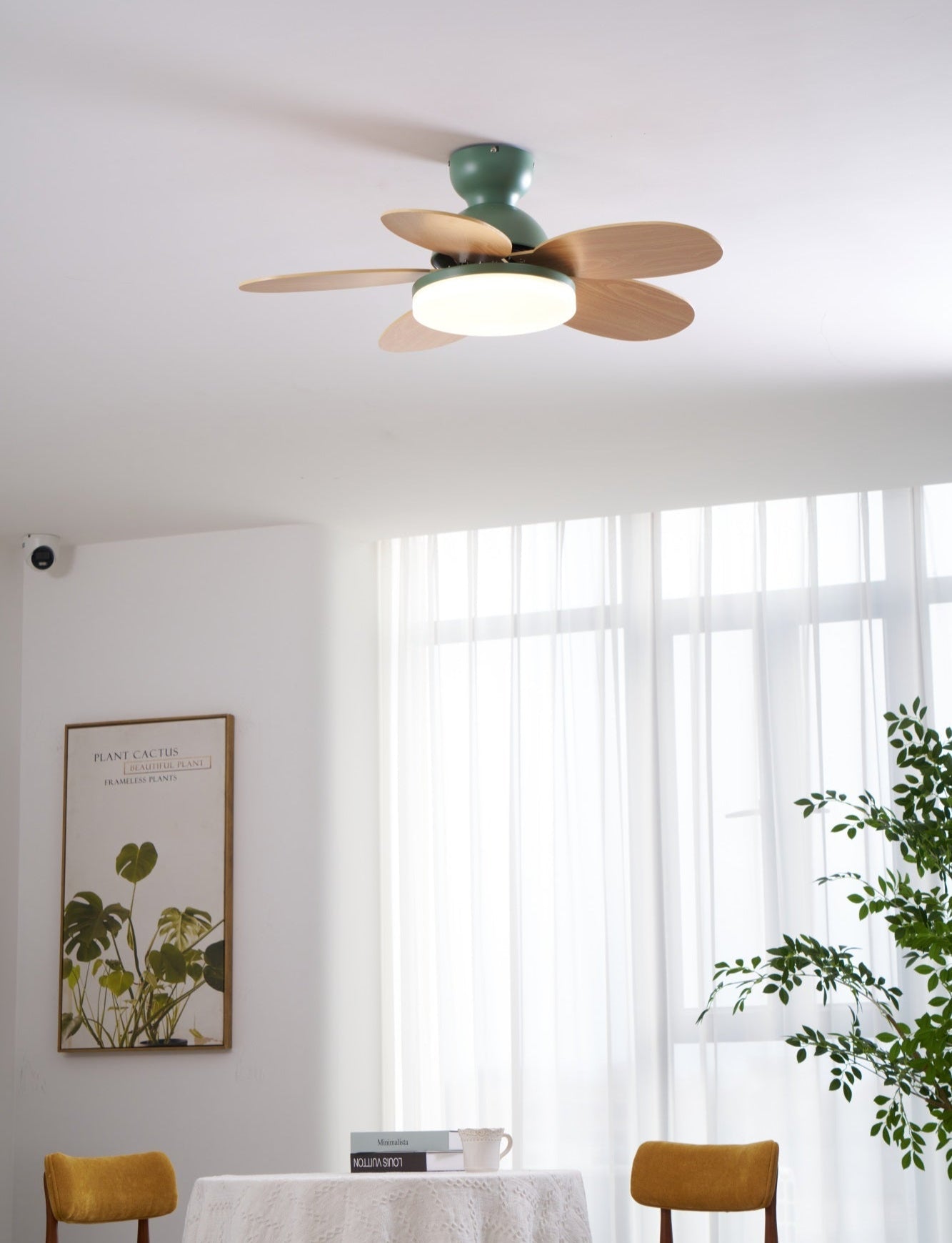 Modern Ceiling Fan Lamp with LED Light | Quiet Bedroom Ceiling Fan with Remote