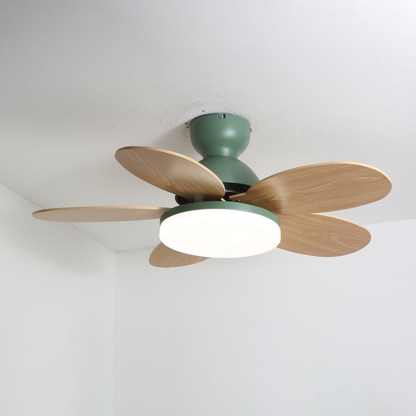 Modern Ceiling Fan Lamp with LED Light | Quiet Bedroom Ceiling Fan with Remote