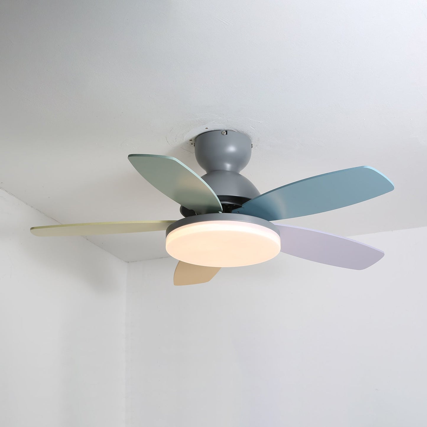Modern Ceiling Fan Lamp with LED Light | Quiet Bedroom Ceiling Fan with Remote