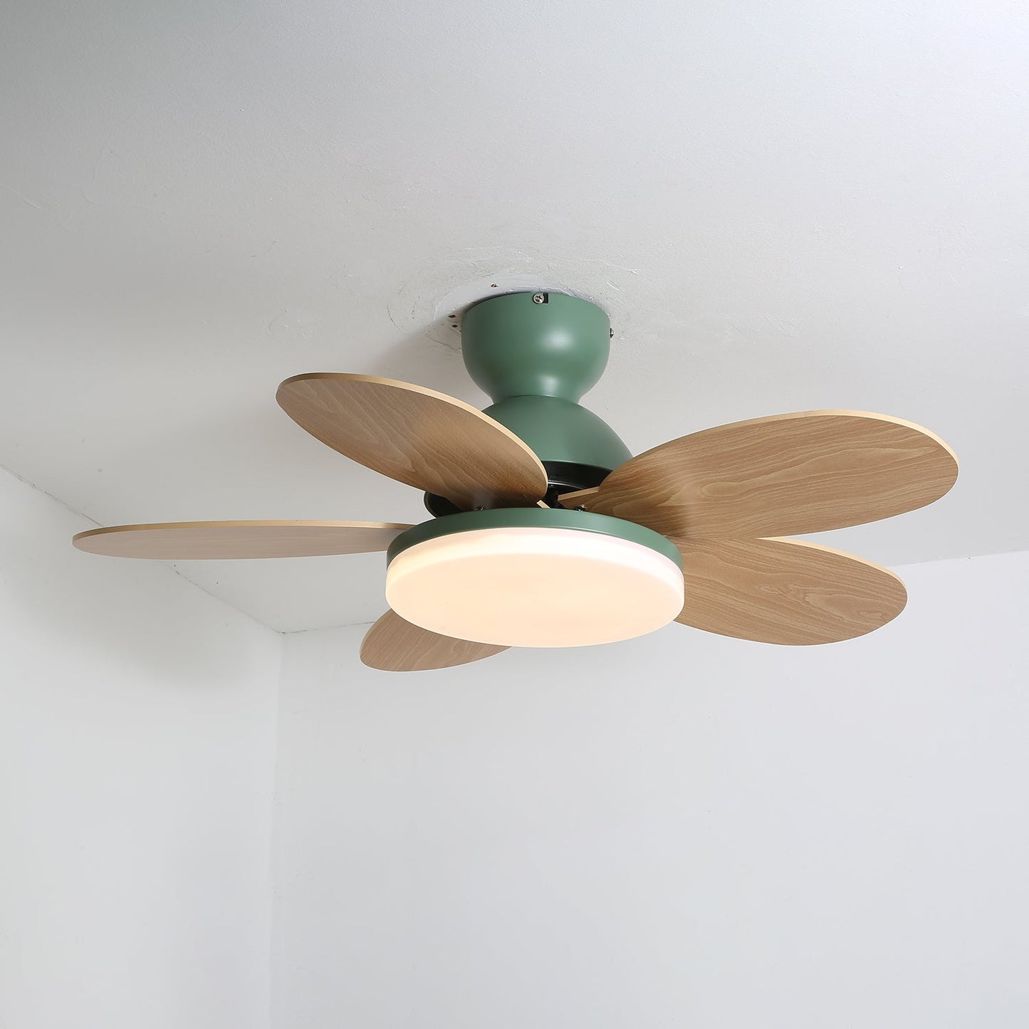 Modern Ceiling Fan Lamp with LED Light | Quiet Bedroom Ceiling Fan with Remote