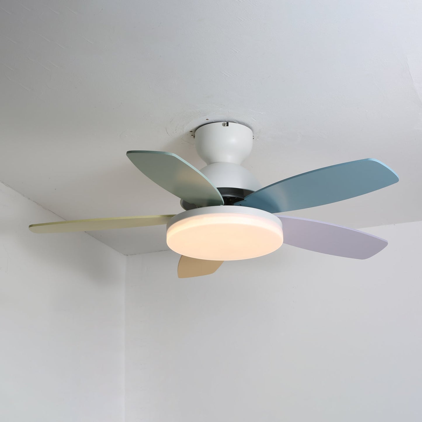 Modern Ceiling Fan Lamp with LED Light | Quiet Bedroom Ceiling Fan with Remote