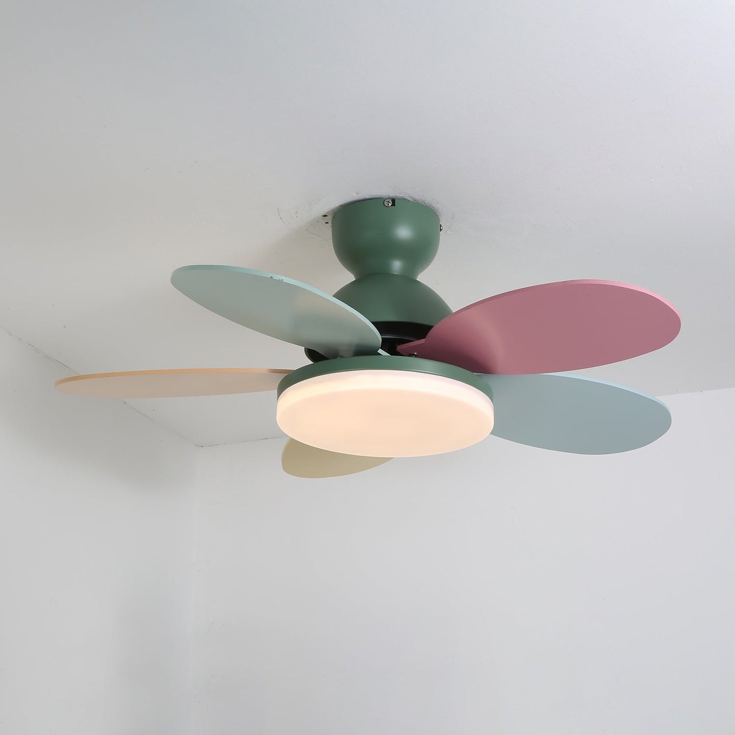 Modern Ceiling Fan Lamp with LED Light | Quiet Bedroom Ceiling Fan with Remote