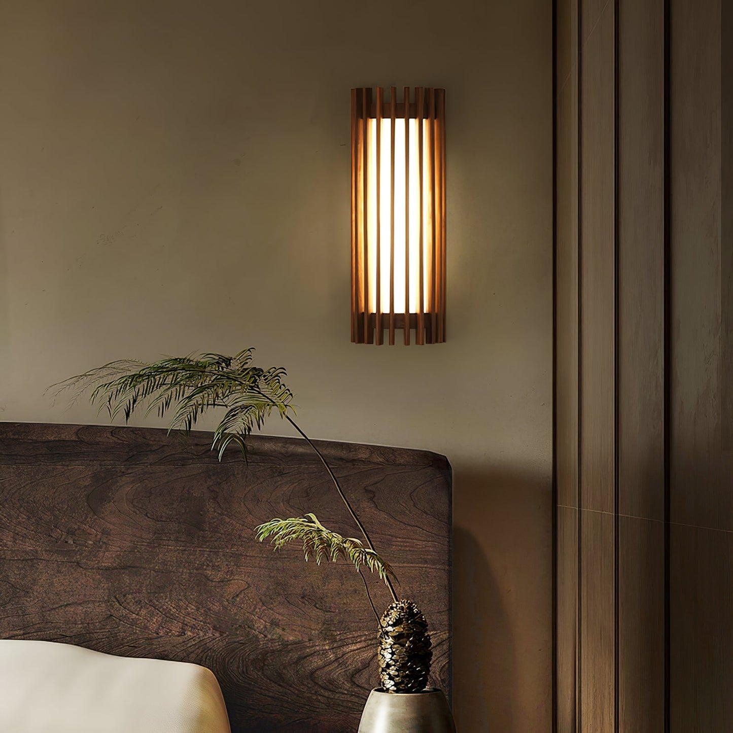 Modern Wooden Wall Lamp for Bedroom and Living Room | Indoor LED Sconce