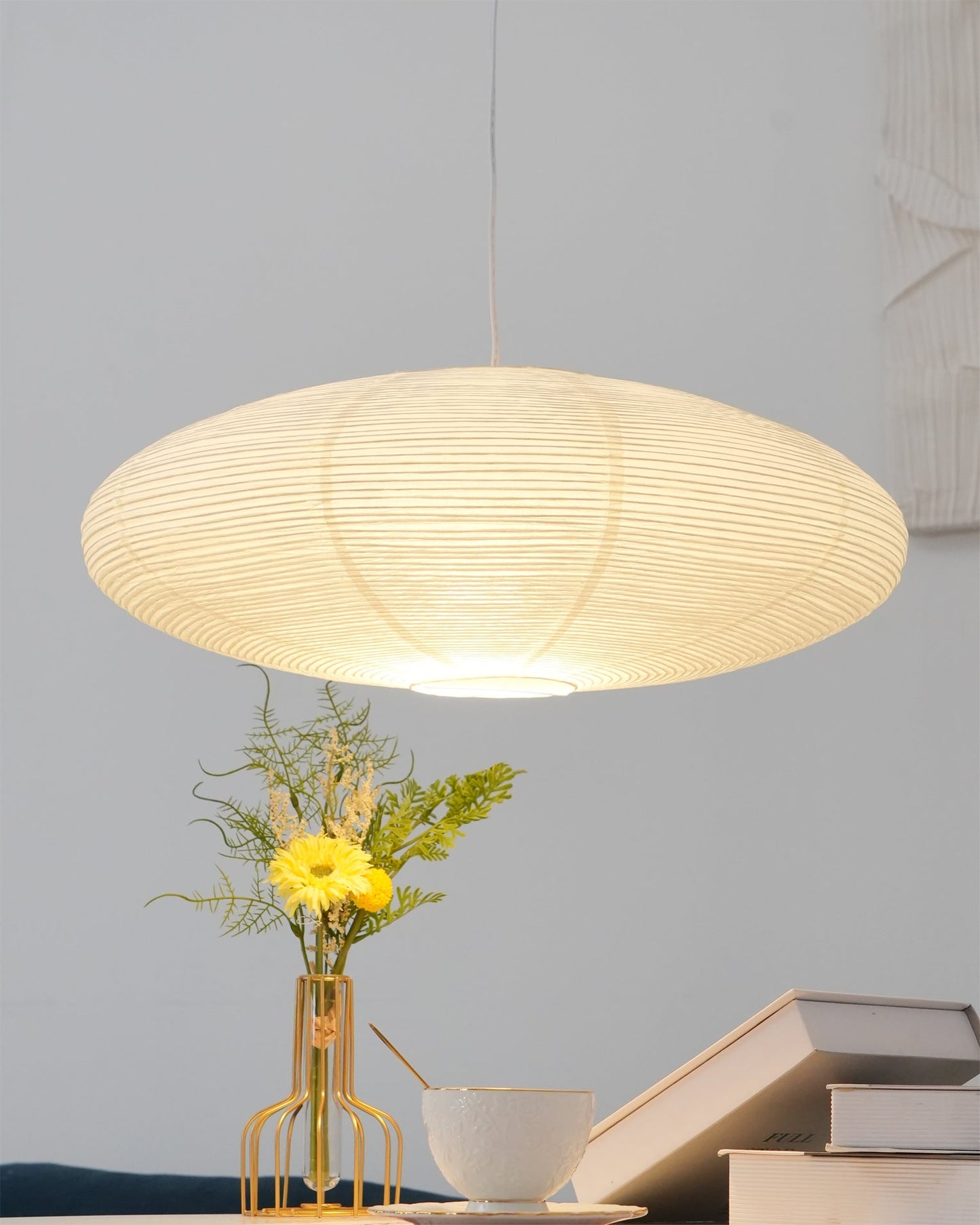 Japanese Paper Pendant Ceiling Lamp | Modern Hanging Light for Bedroom and Living