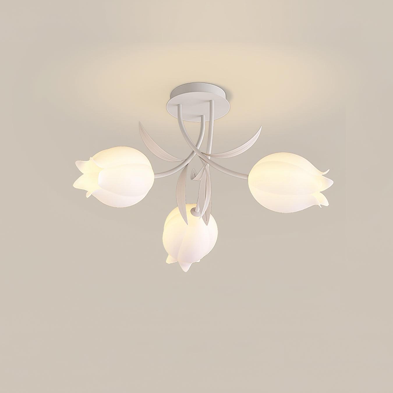 Floral Ceiling Light | Elegant Lily-Inspired Ceiling Lamp for Living Room
