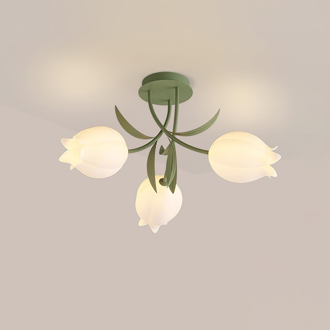 Floral Ceiling Light | Elegant Lily-Inspired Ceiling Lamp for Living Room