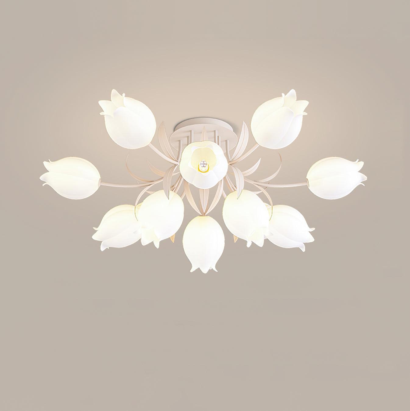 Floral Ceiling Light | Elegant Lily-Inspired Ceiling Lamp for Living Room
