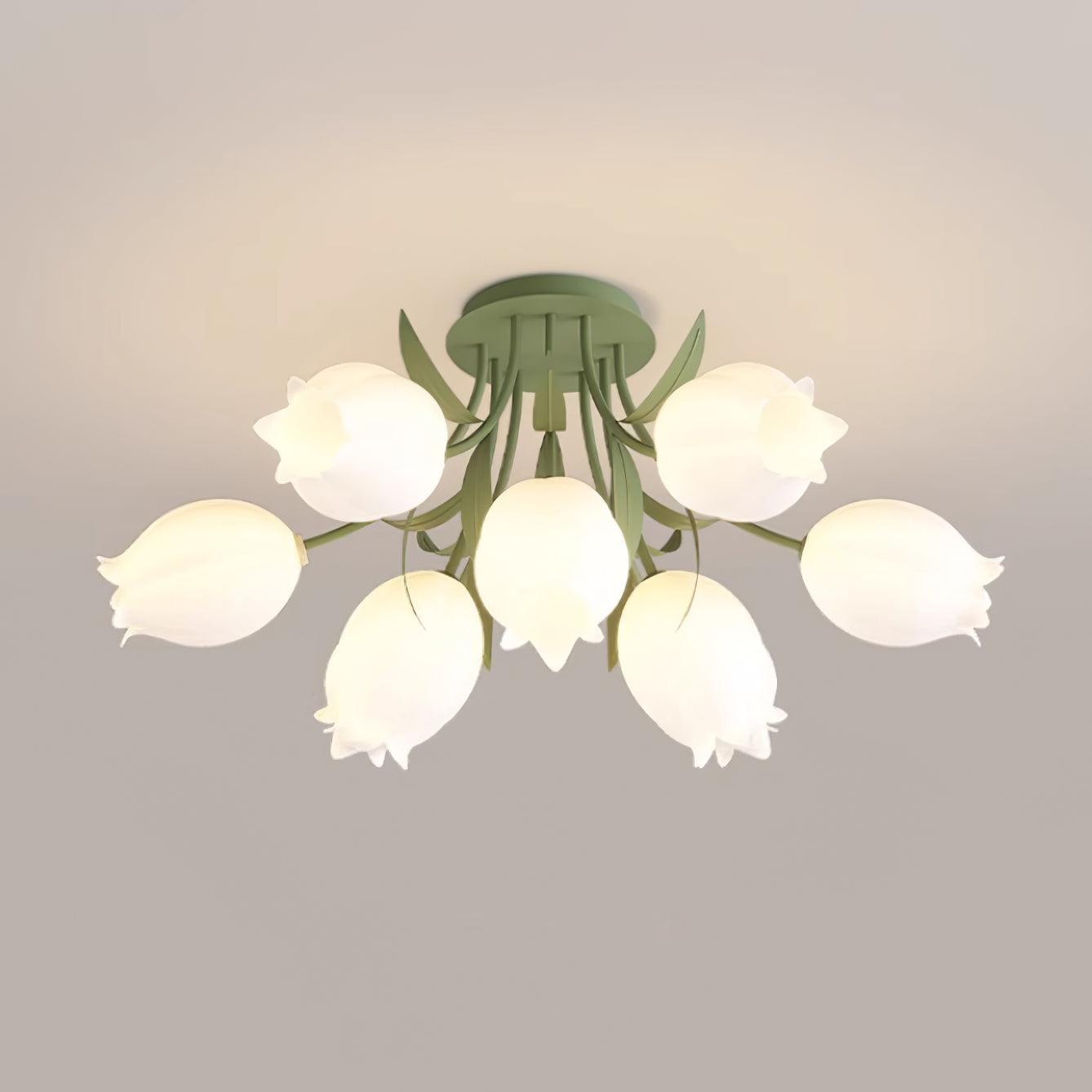 Floral Ceiling Light | Elegant Lily-Inspired Ceiling Lamp for Living Room