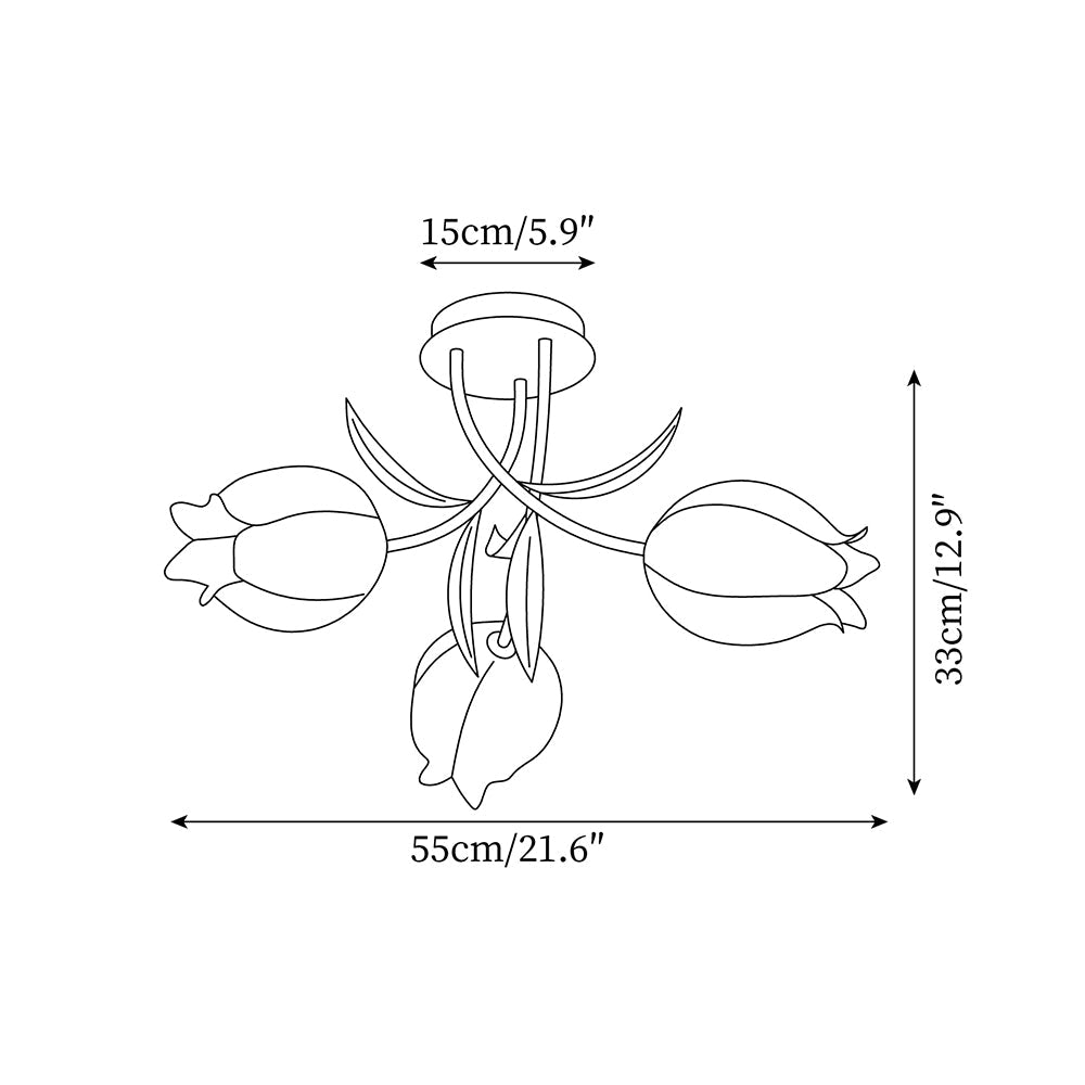 Floral Ceiling Light | Elegant Lily-Inspired Ceiling Lamp for Living Room
