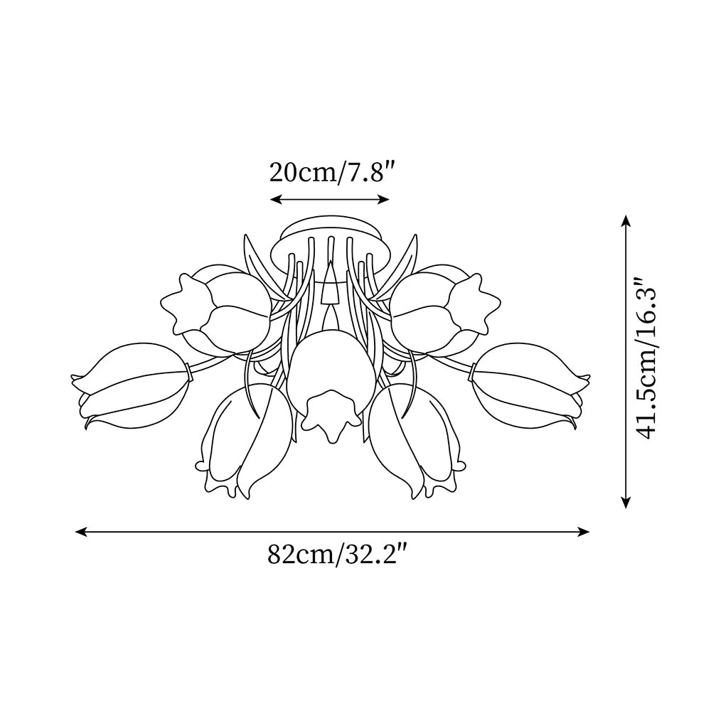 Floral Ceiling Light | Elegant Lily-Inspired Ceiling Lamp for Living Room