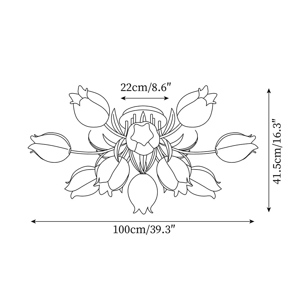Floral Ceiling Light | Elegant Lily-Inspired Ceiling Lamp for Living Room