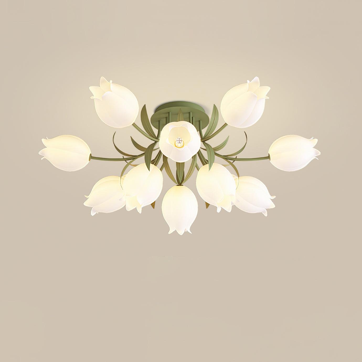 Floral Ceiling Light | Elegant Lily-Inspired Ceiling Lamp for Living Room