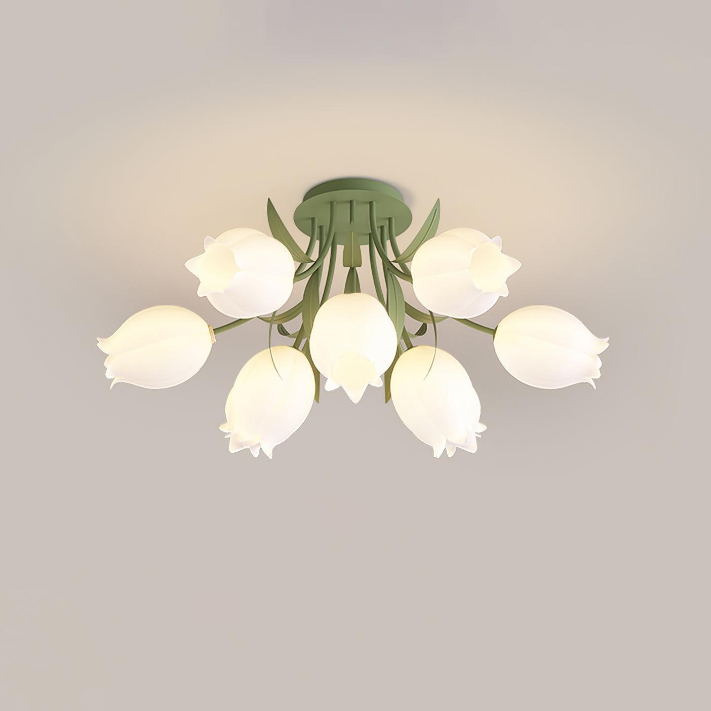 Floral Ceiling Light | Elegant Lily-Inspired Ceiling Lamp for Living Room
