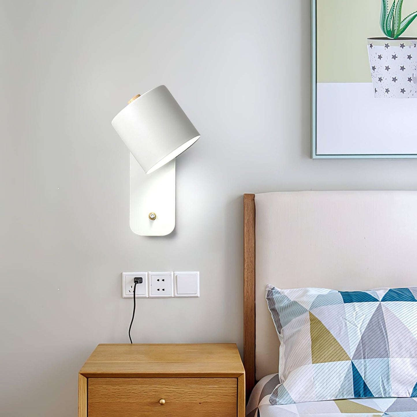 Modern Rotatable Wall Lamp | Adjustable Cylinder Light for Bedroom and Living Room