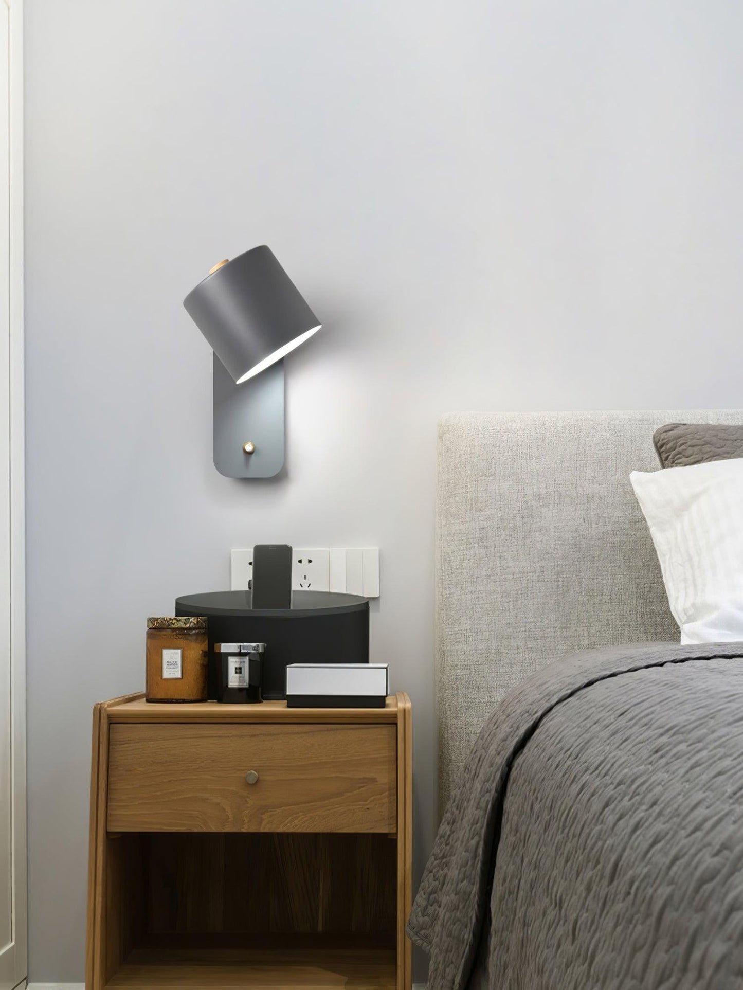 Modern Rotatable Wall Lamp | Adjustable Cylinder Light for Bedroom and Living Room