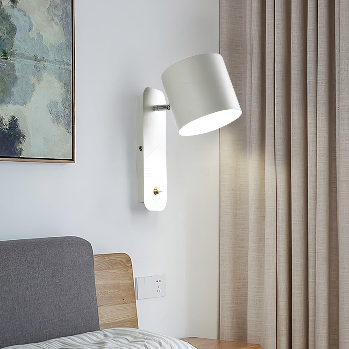 Modern Rotatable Wall Lamp | Adjustable Cylinder Light for Bedroom and Living Room