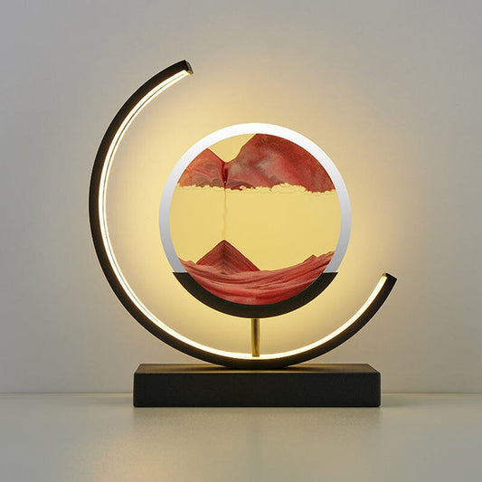 3D Quicksand LED Table Lamp with Rotating Sand Art | Modern Desk and Bedside Light
