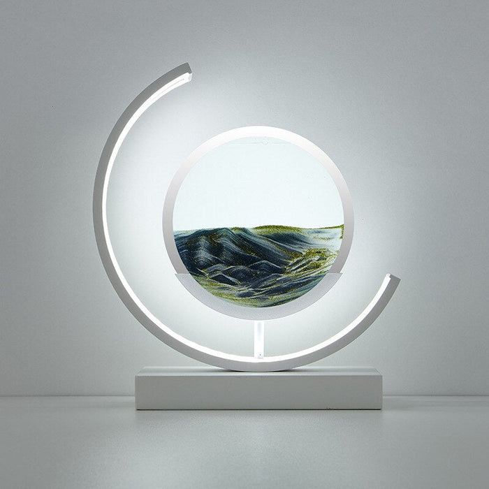 3D Quicksand LED Table Lamp with Rotating Sand Art | Modern Desk and Bedside Light