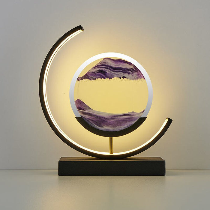 3D Quicksand LED Table Lamp with Rotating Sand Art | Modern Desk and Bedside Light