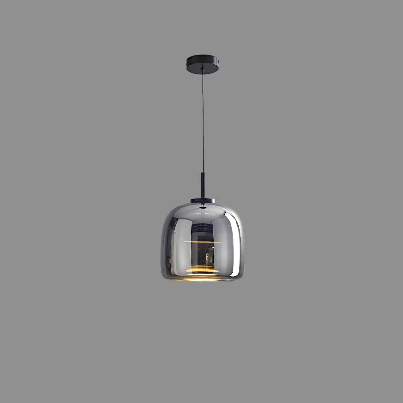 Modern Drum Glass Pendant Ceiling Light | Elegant Hanging Lamp for Dining Room