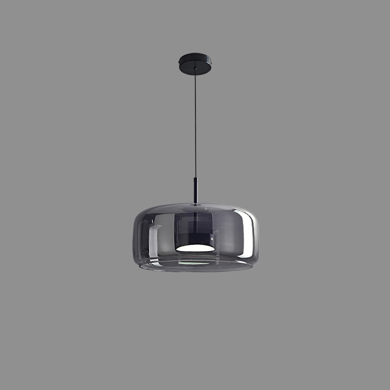 Modern Drum Glass Pendant Ceiling Light | Elegant Hanging Lamp for Dining Room