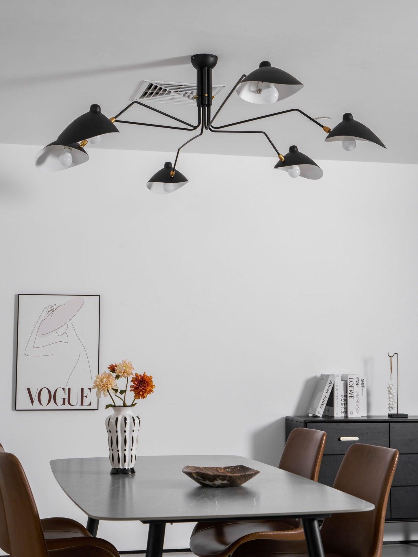 Modern Multi Arm Ceiling Lamp | Adjustable Chandelier for Living Room and Dining