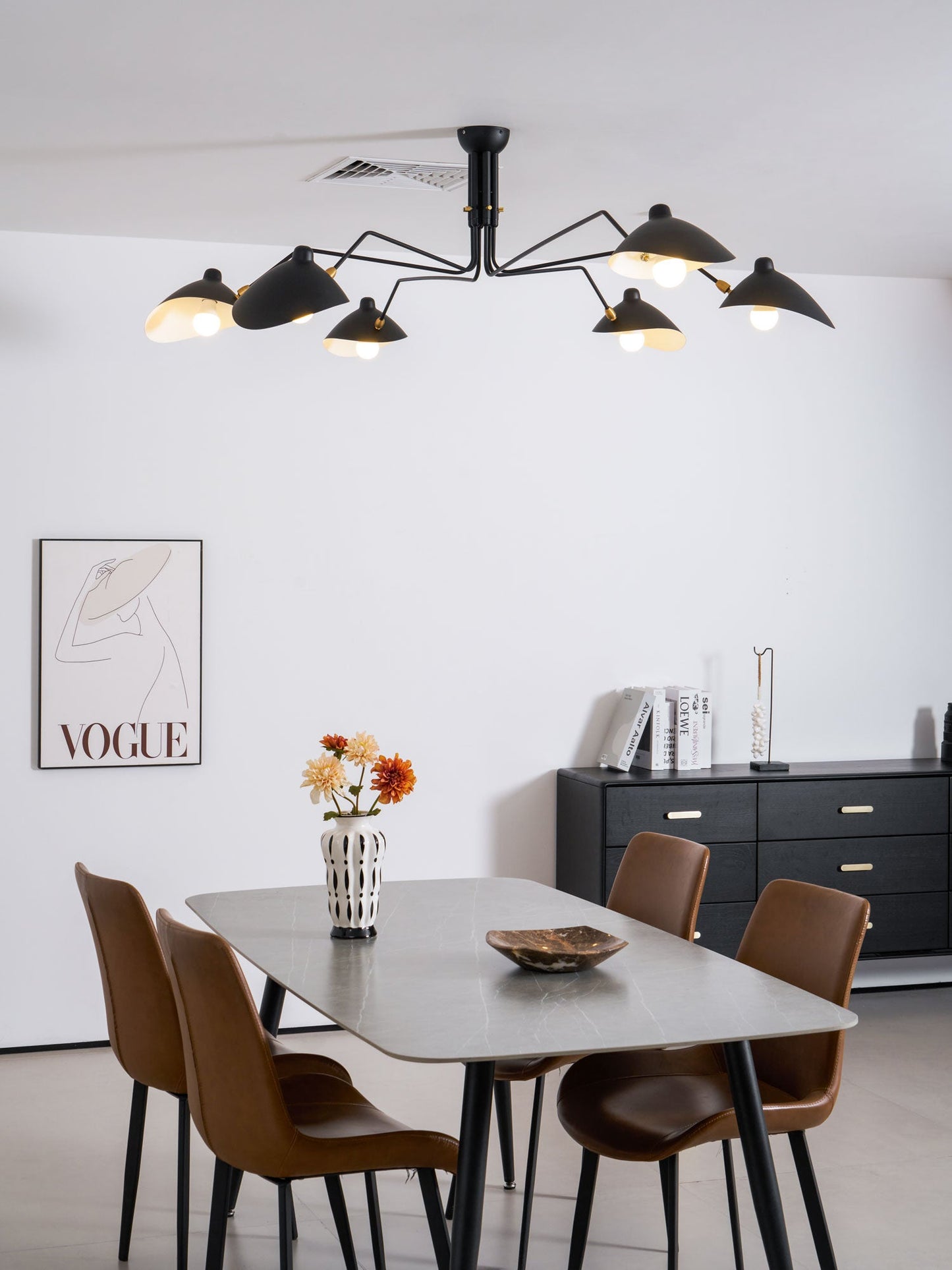 Modern Multi Arm Ceiling Lamp | Adjustable Chandelier for Living Room and Dining