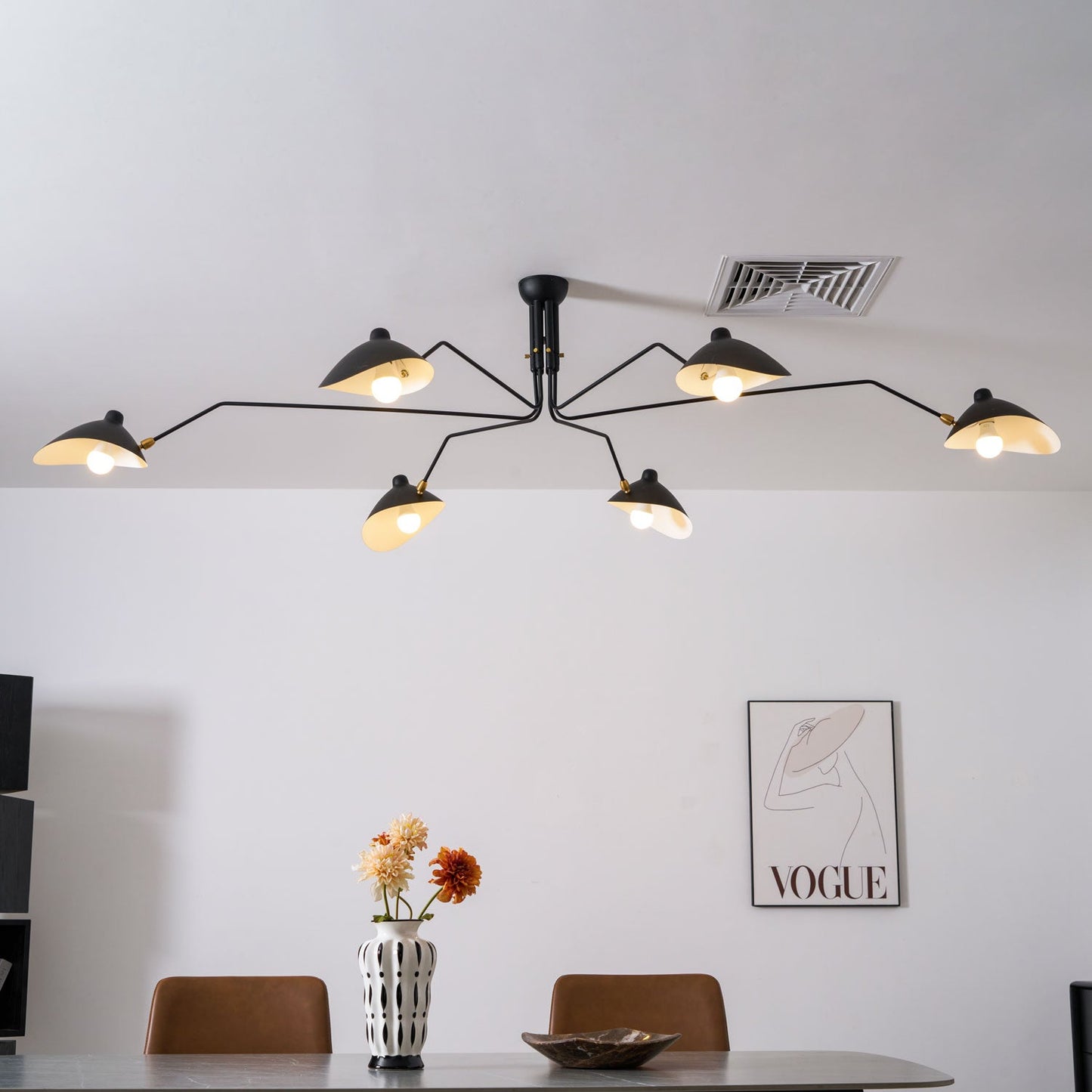 Modern Multi Arm Ceiling Lamp | Adjustable Chandelier for Living Room and Dining