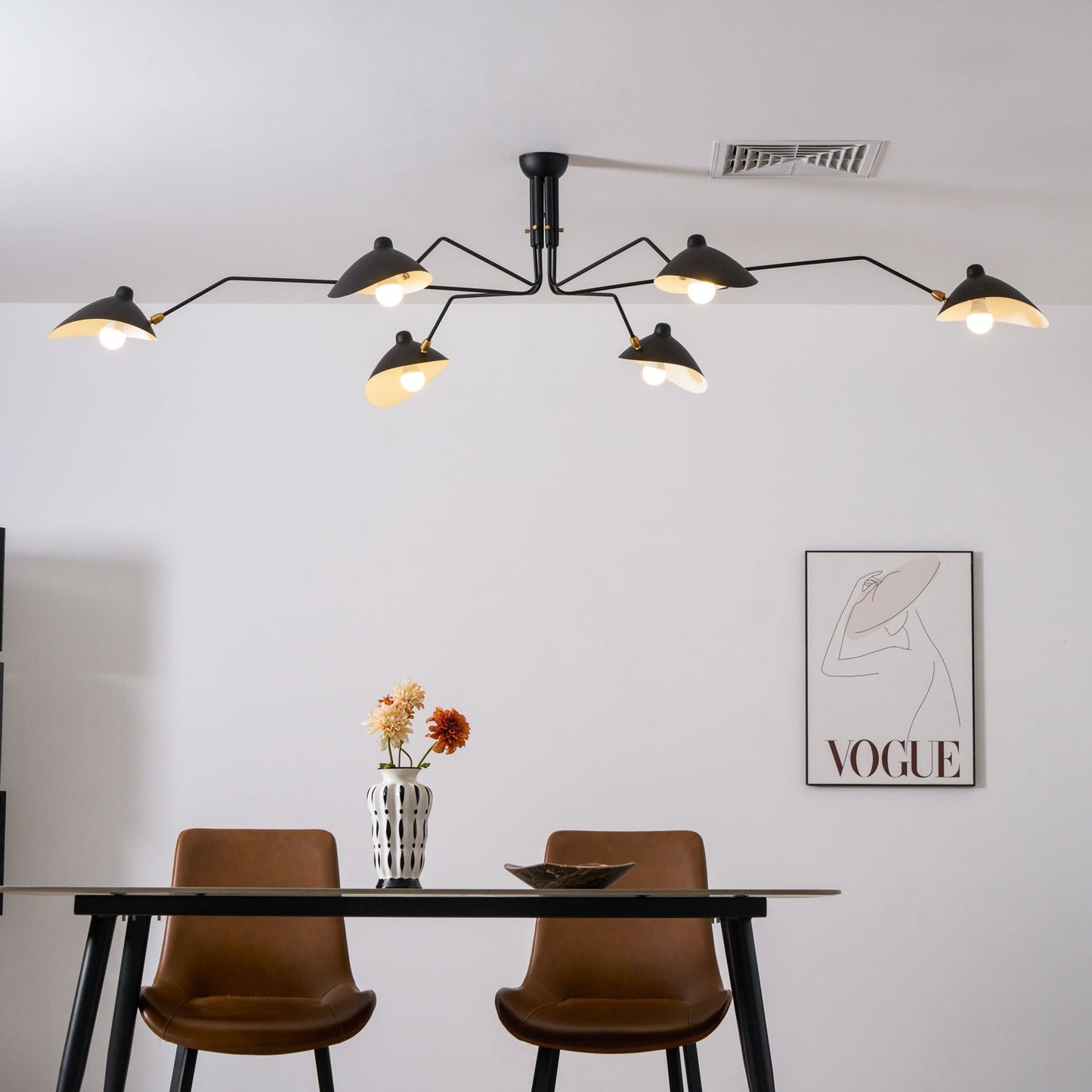 Modern Multi Arm Ceiling Lamp | Adjustable Chandelier for Living Room and Dining