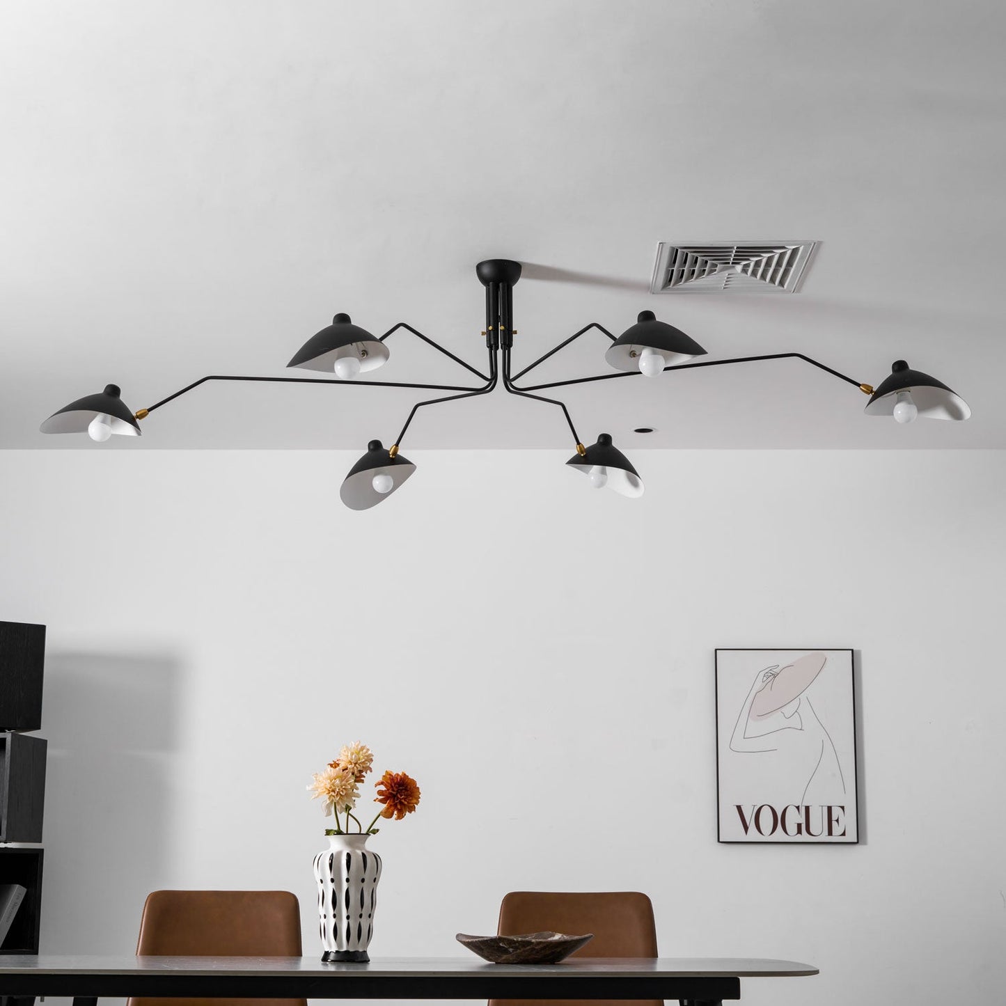 Modern Multi Arm Ceiling Lamp | Adjustable Chandelier for Living Room and Dining