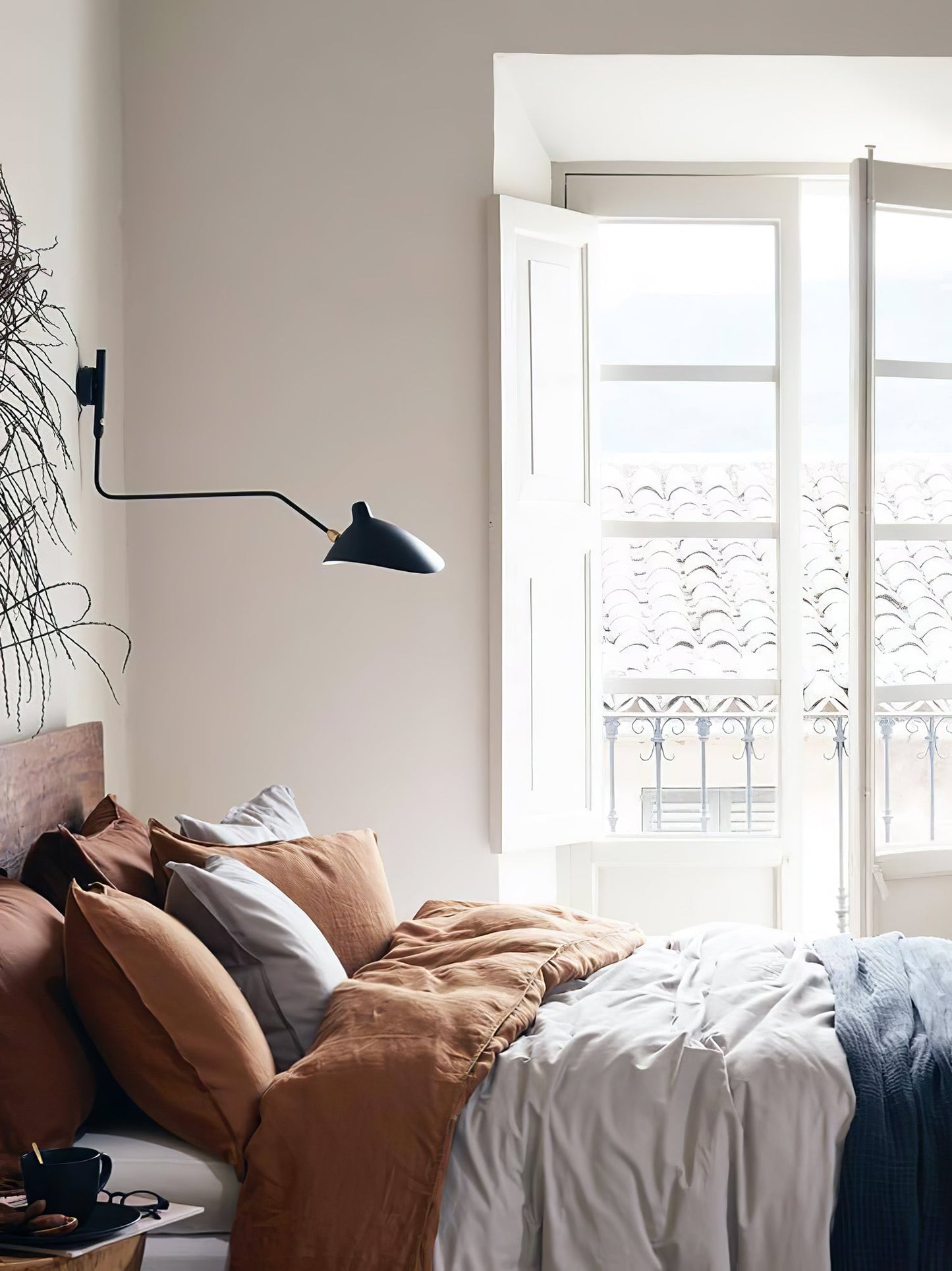 Adjustable Arm Wall Lamp Sconce | Modern Swing Arm Wall Light for Bedroom